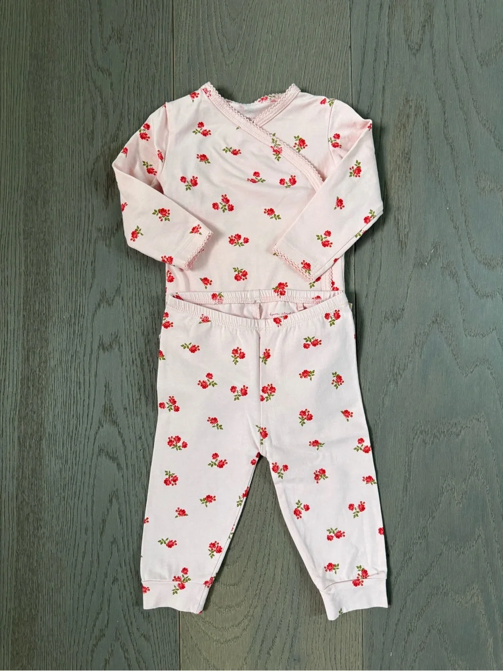 Pink Floral Baby Girls' Matching Bodysuit Set